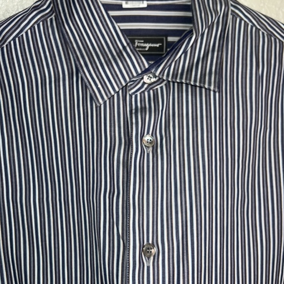 Salvatore Ferragamo Long Sleeve Striped Polo Shirt - Picture 6 of 11